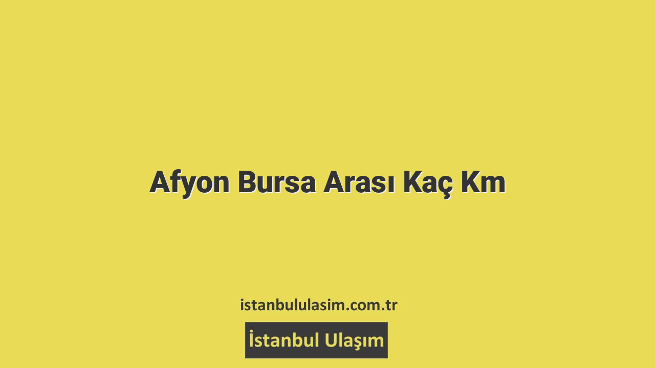 Afyon Bursa Arası Kaç Km